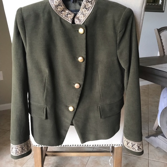 Zara military style blazer. Green color. - Picture 6 of 8